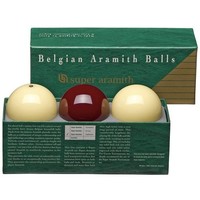 Carom baller Super Aramith mørk rød. ARAMITH Carom baller Super Aramith mørk rød.