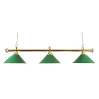 Rod lamp 3 shade green brass