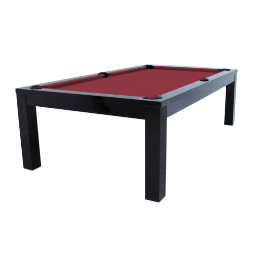 Penelope II poolbord. 2,1 meter. Farve blank sort. Bordeauxrødt stof. Dynamic Penelope II poolbord. 2,1 meter. Farve blank sort. Bordeauxrødt stof.