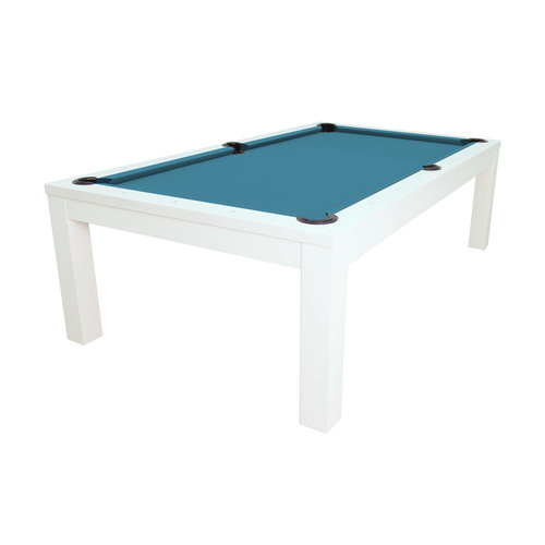 Dynamic Poolbord Penelope II. 7 og 8 fod. farve blank hvid. plade elektrisk blå