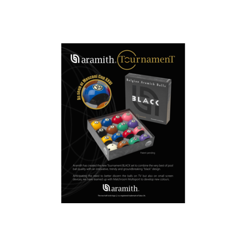 ARAMITH Ballenset Pool 57,2mm Aramith Tournament Black Duramith.