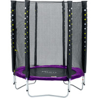 Plum Plum trampoline Stardust with purple safety net.