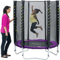 Plum Plum trampoline Stardust with purple safety net.