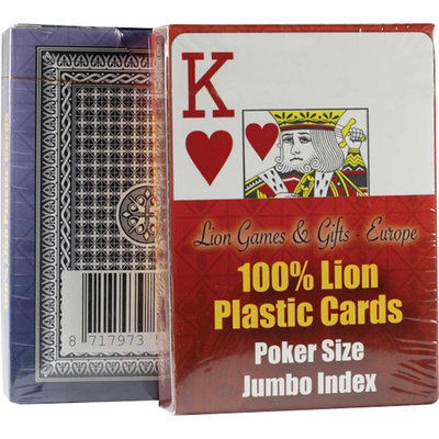 Spillekort LION 100% plast, Poker