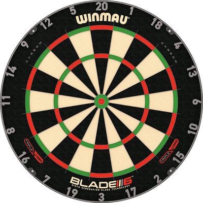 Winmau Blade 6 Triple Core dartboard.