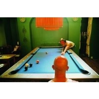 Van den broek biljarts Bald head pool billiard postcard