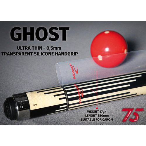 Biljartkeu Handle Longoni Ghost transparant LONGONI Biljartkeu Handle Longoni Ghost transparant