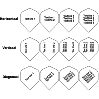 Van den broek biljarts Dart flight printed with text