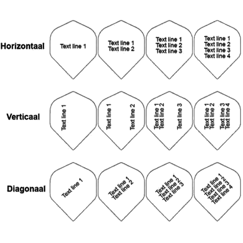 Dartflygning tryckt med text Van den broek biljarts Dartflygning tryckt med text