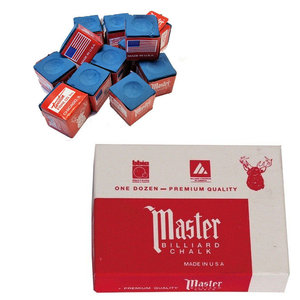 Master Mästare biljardkrita 12 bitar blå. Påse eller ask. Mästare biljardkrita 12 bitar blå. Påse eller ask.