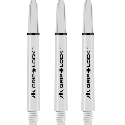 Mission Grip Lock Dart Shafts - Medium, White