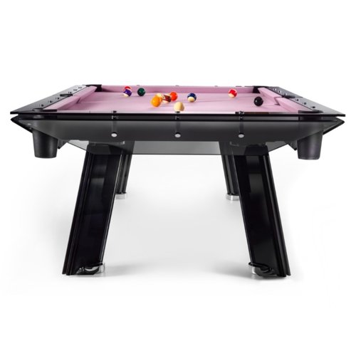 Impatia Filotto Black pool table with smoked glass