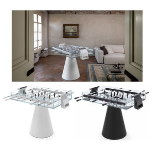 Ghost design football table in black or white in glass