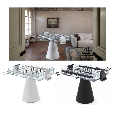 Fas Ghost design football table in black or white in glass