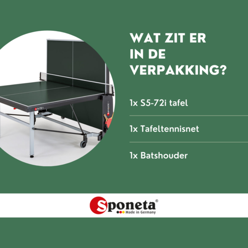 Sponeta Bordtennisbord S 5-72 indendørs grønt Sponeta Sponeta Bordtennisbord S 5-72 indendørs grønt
