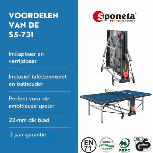 Sponeta Sponeta Tafeltennistafel  S 5-73 indoor blauw