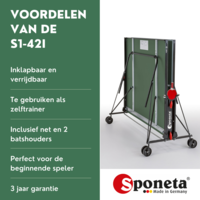 Sponeta Sponeta Bordtennisbord S 1-421 indendørs grønt