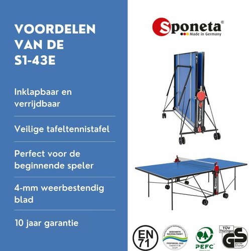 Sponeta Sponeta Tafeltennistafel  S 1-43 e indoor blauw