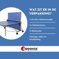 Sponeta Tafeltennistafel S 1-43 e indoor blauw Sponeta Sponeta Tafeltennistafel S 1-43 e indoor blauw