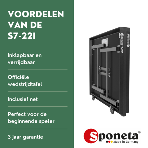 Sponeta Sponeta Tafeltennistafel  s7-221 indoor compact groen