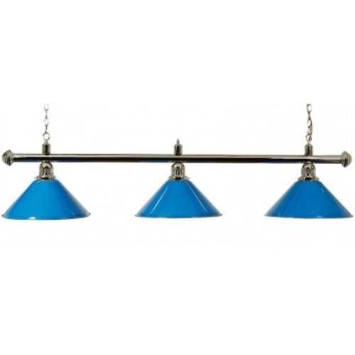 Biljartlamp met drie kappen, Blauw Biljartlamp met drie kappen, Blauw