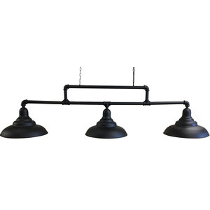 Lexor stang lampe 3 skærm Industriel mat sort stang lampe 3 skærm Industriel mat sort