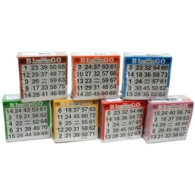 Bingo cards pack of 500 pieces. Supplied in different colours
