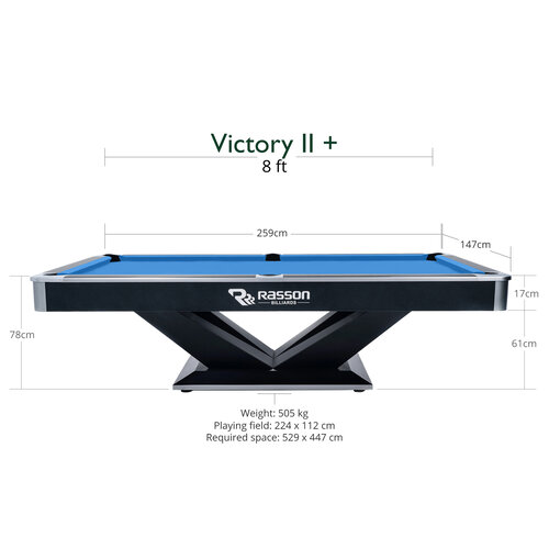 Rasson Poolbord Rasson Victory II Plus, Sort