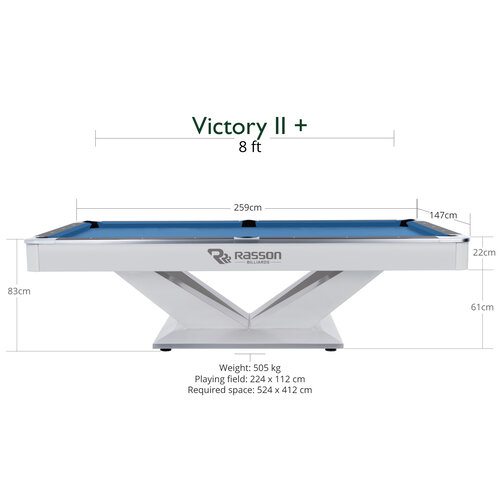 Rasson Biljardbord Rasson Victory II Plus, Hvit