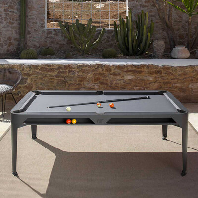 Showroom model outdoor pool table dark gray 6.5 foot