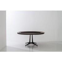 District Poker table Design District Eight made of smoked oak and cast iron base