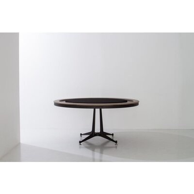 Poker table Design District Eight made of smoked oak and cast iron base