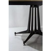 District Poker table Design District Eight made of smoked oak and cast iron base