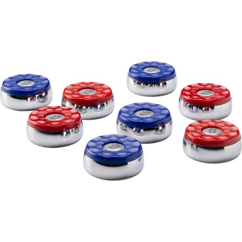 BUFFALO Shuffleboard pucks set 4 x blue and 4 x red