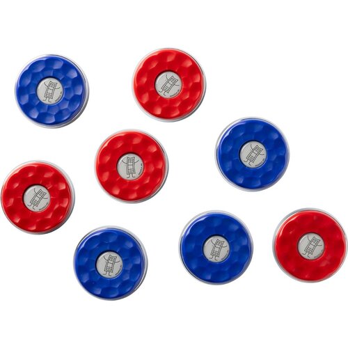 BUFFALO Shuffleboard pucks set 4 x blauw en 4 x rood