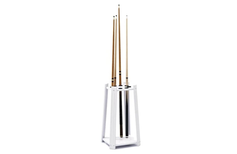 Standing Square Cue Rack for 8 Cues - White - Van den Broek billiards