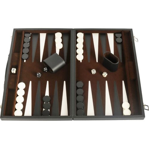 BUFFALO Backgammon inlagd 46 x 30 cm svart