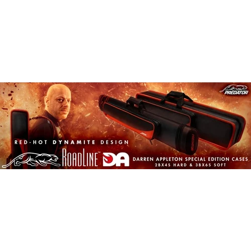 Predator Roadline "Darran Appleton", sort-rød, 2x4 kø-etui Predator Predator Roadline "Darran Appleton", sort-rød, 2x4 kø-etui