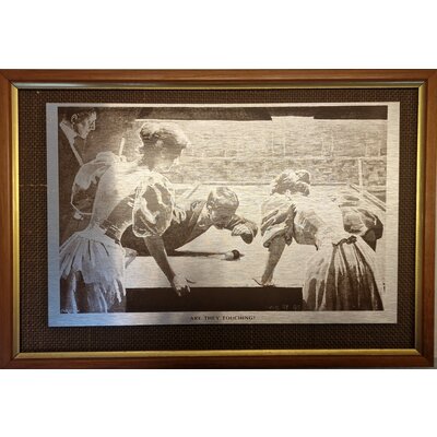 Etched image billiards. Antique 28.5 x 18.5 cm