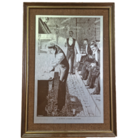 Etsad bild av biljard. Antik 28,5 x 18,5 cm Etsad bild av biljard. Antik 28,5 x 18,5 cm