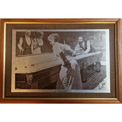 Etched image billiards. Antique 28.5 x 18.5 cm