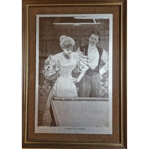 Etsad bild av biljard. EN SVÅR STROKE Etsad bild av biljard. EN SVÅR STROKE