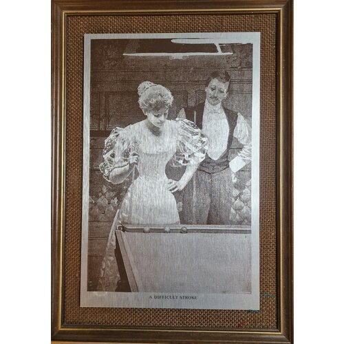 Geëtste afbeelding biljarten. Antiek 28,5 x 18, 5 cm Geëtste afbeelding biljarten. Antiek 28,5 x 18, 5 cm