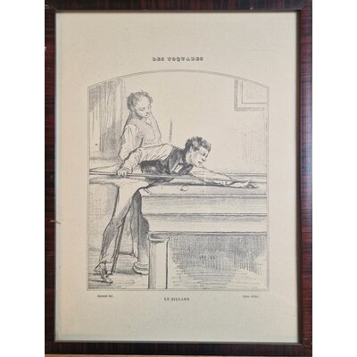 Old print including frame Total size: 29.5 x 19.5 cm