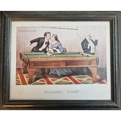 Old print including frame Total size: 30 x 25 cm