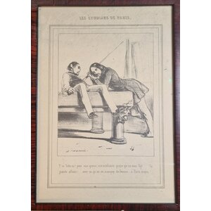 Gammal tryckt bild av biljard. LES ETUDIANDS DE PARIS Gammal tryckt bild av biljard. LES ETUDIANDS DE PARIS