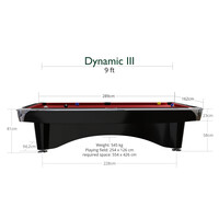 Pooltafel Dynamic III shining black 9 foot Dynamic Pooltafel Dynamic III shining black 9 foot