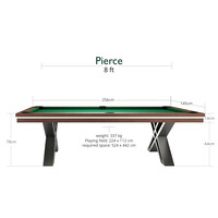 Pooltafel Dynamic Pierce 8 foot Walnoot. Dynamic Pooltafel Dynamic Pierce 8 foot Walnoot.