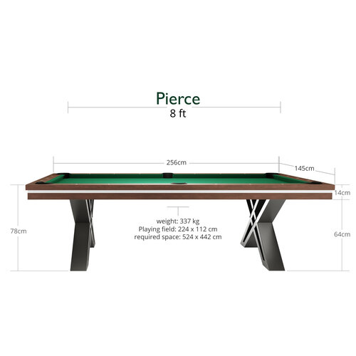 Dynamic Biljardbord Dynamic Pierce 8 fot valnöt.