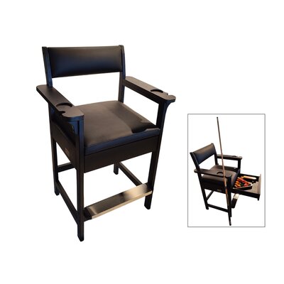 Biljardstol med förvaringsutrymme. Svart ek-look.